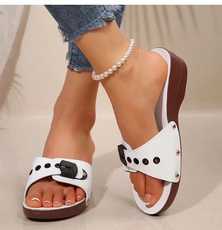 Women's Sandals Luxury Heels Shoes For Summer Woman Sandals Soft Wedges Heeled Sandalias Mujer 2025 New Sandals Summer Slippers - Maison zamor
