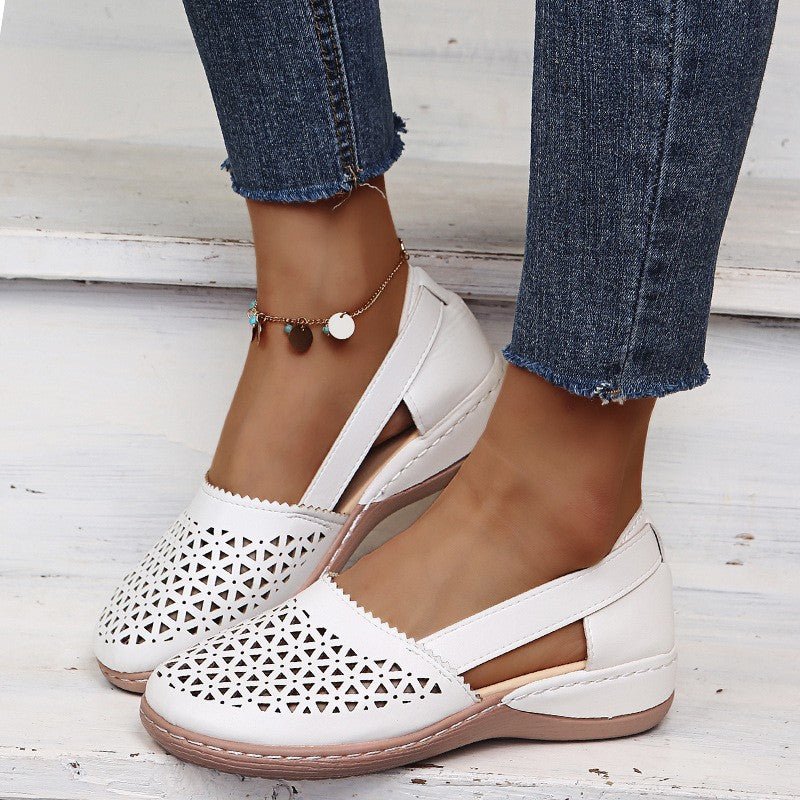 Women's Summer Flat Round Toe Sandals 2022 New Retro Button Sandals Comfy Mary Jane Comfortable Shoes for Women Plus Size 43 - Maison zamor