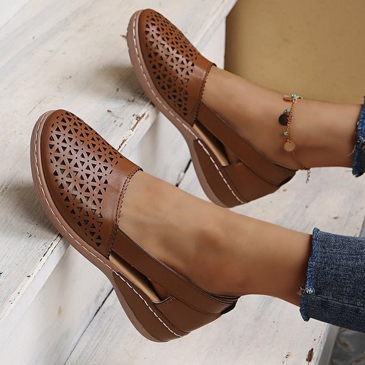Women's Summer Flat Round Toe Sandals 2022 New Retro Button Sandals Comfy Mary Jane Comfortable Shoes for Women Plus Size 43 - Maison zamor