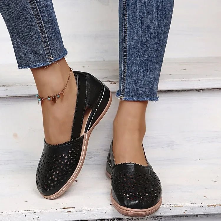 Women's Summer Flat Round Toe Sandals 2022 New Retro Button Sandals Comfy Mary Jane Comfortable Shoes for Women Plus Size 43 - Maison zamor