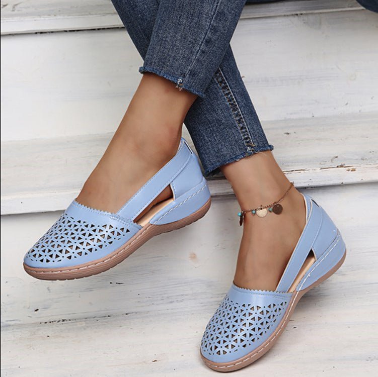 Women's Summer Flat Round Toe Sandals 2022 New Retro Button Sandals Comfy Mary Jane Comfortable Shoes for Women Plus Size 43 - Maison zamor